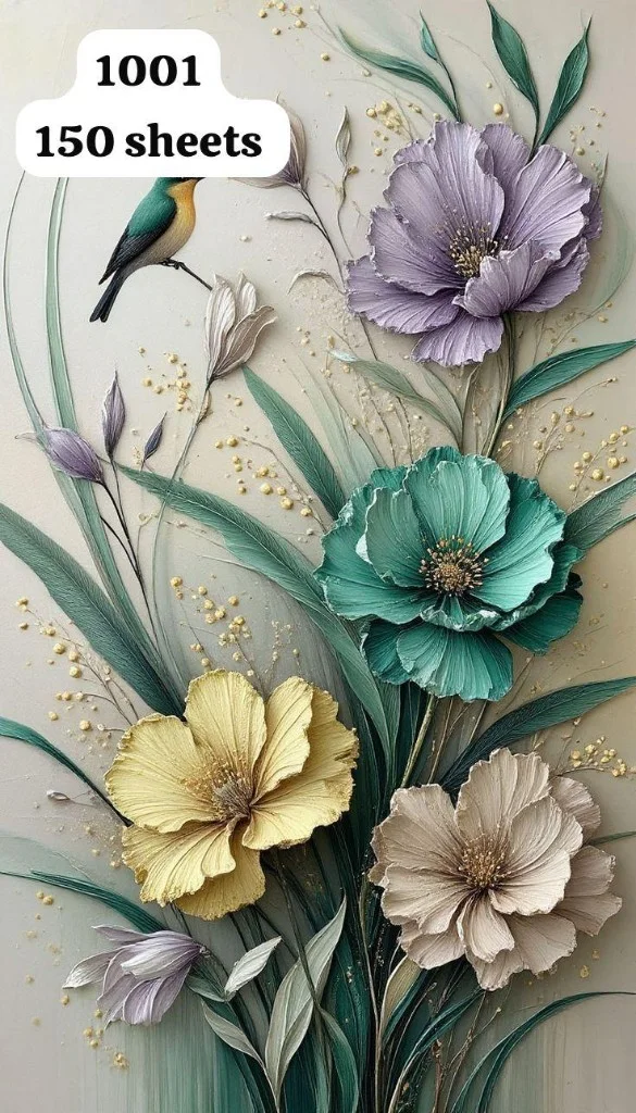 7D Teal Layered Flowers