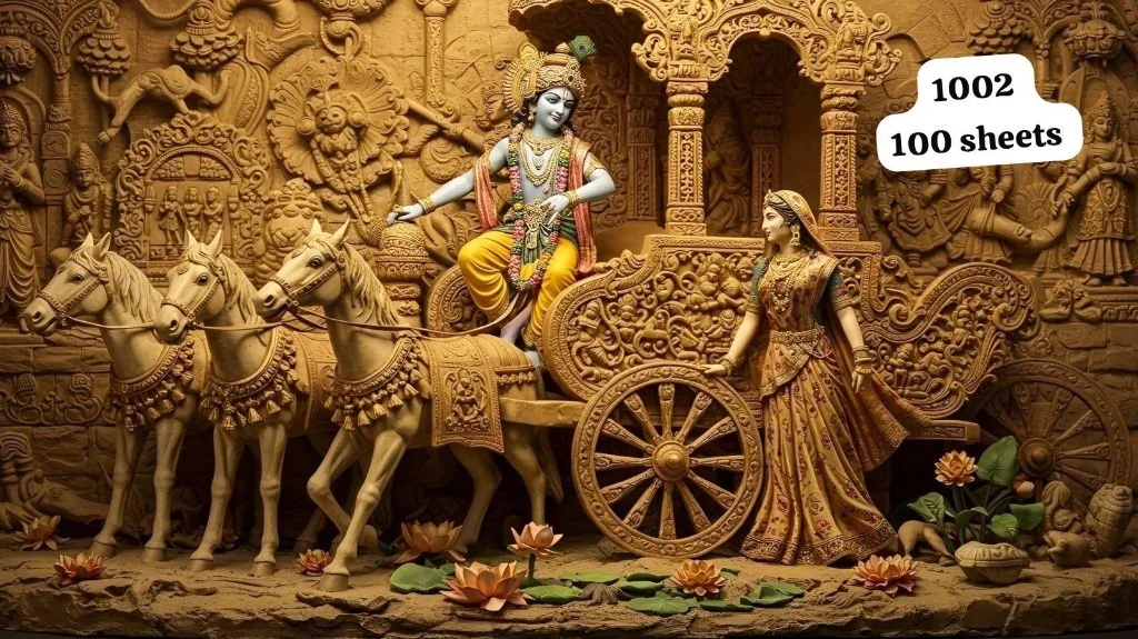 7D Krishna Chariot Relief