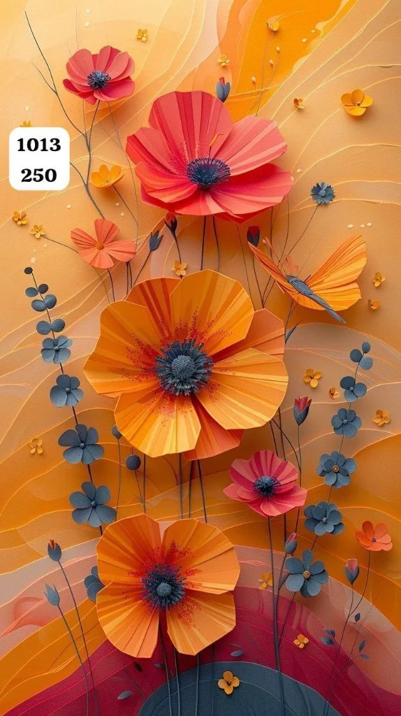 7D Orange Flower Cascade