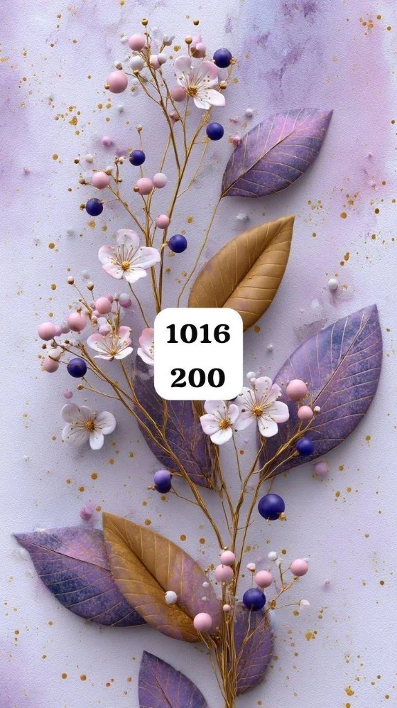 7D Purple Gold Florals
