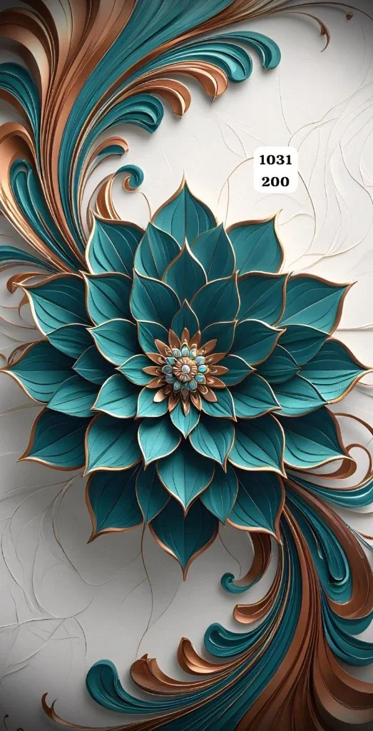 7D Teal Copper Lotus