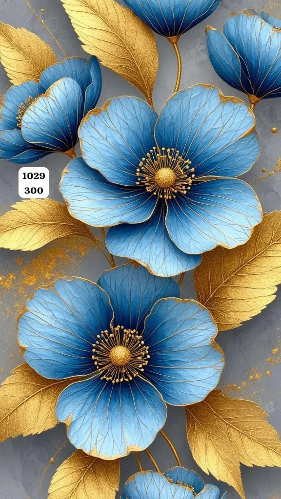 7D Blue Gold Hibiscus