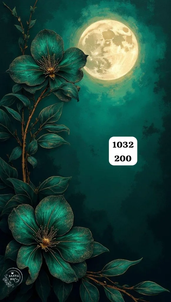 7D Moonlit Teal Flowers